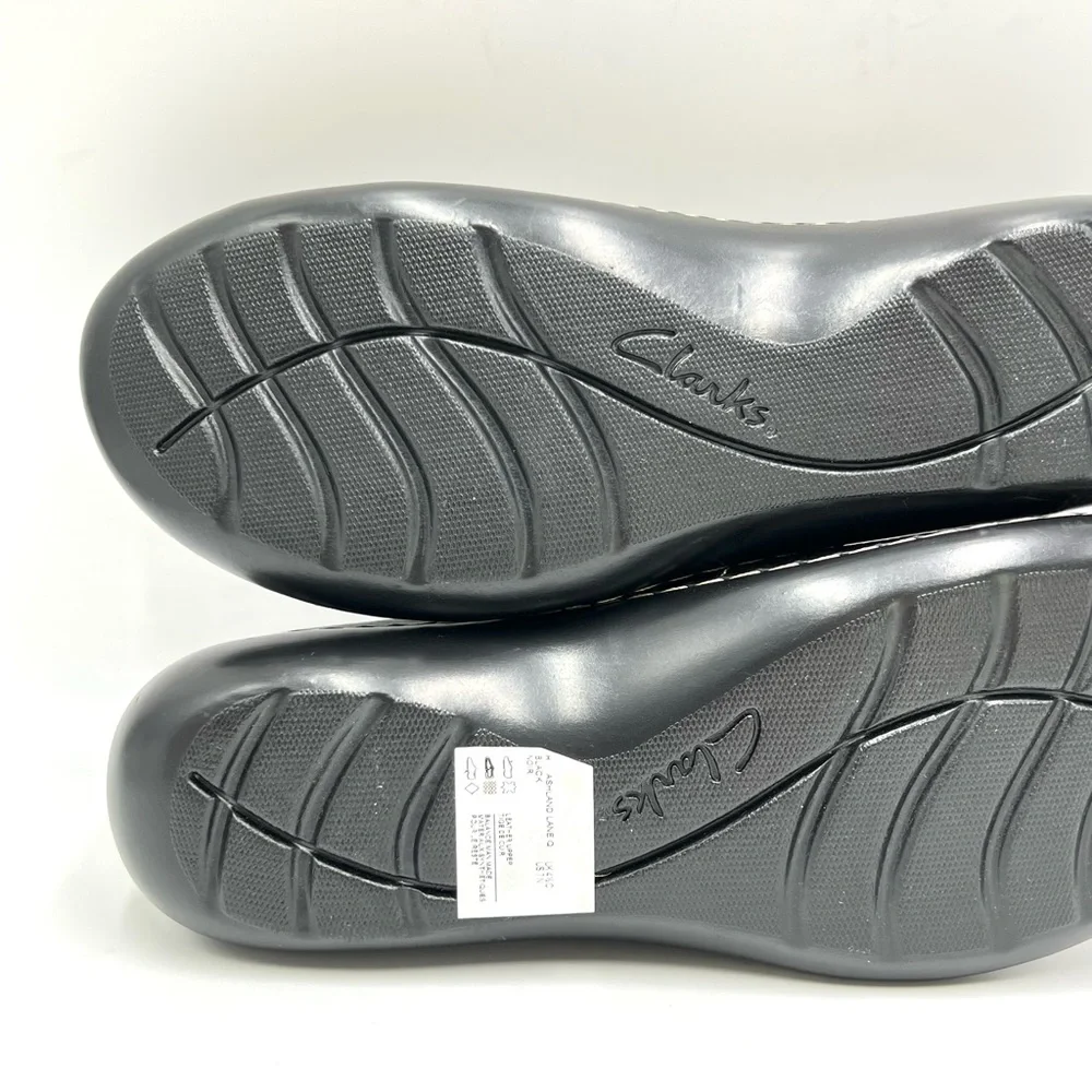 7N 7 N NARROW Clarks Women's Ashland Lane Q Black Leather Slip On Loafers Shoes‎